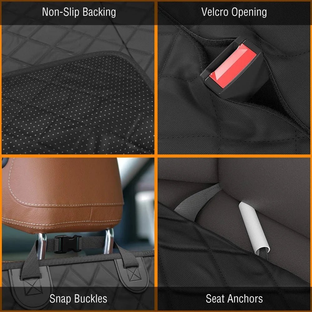 Waterproof Dog Car Seat Cover Hammock — Rear Seat Protector for Pets, Universal Fit, Easy Install - Karterly