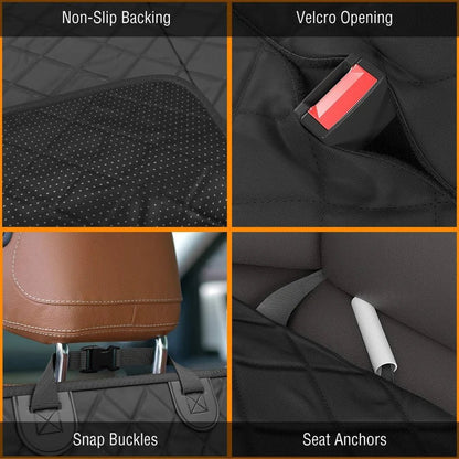 Waterproof Dog Car Seat Cover Hammock — Rear Seat Protector for Pets, Universal Fit, Easy Install - Karterly